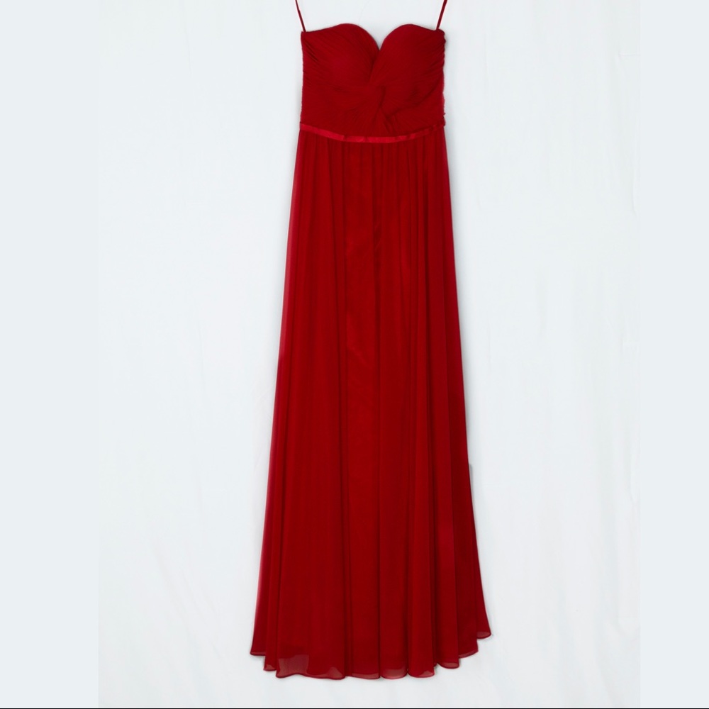 Red Flowy Corset Prom Dress